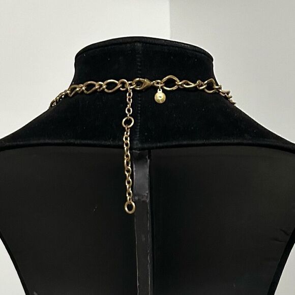 J. Crew Stunning Cluster Statement Necklace Multi Crystals & Gold Chain Signed - Picture 7 of 13